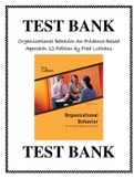 Test Bank for Organizational Behavior An Evidence-Based Approach, 12 Edition by Fred Luthans