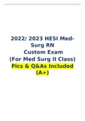 HESI Med-Surg RN  Custom Exam  (For Med Surg II Class) Verified Q&A