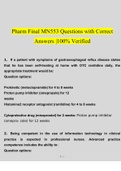 Pharm Final MN553 Questions with Correct Answers |100% Verified 