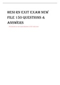 HESI RN EXIT EXAM NEW FILE 150 Questions & Answers