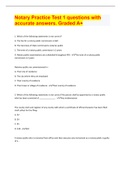 Notary Practice Test 1 questions with accurate answers. Graded A+