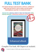 Test Bank For Race and Racisms A Critical Approach Brief 2nd Edition By Tanya Maria Golash-Boza 9780190889432 Chapter 1-10 Complete Guide .