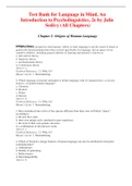 Test Bank for Language in Mind An Introduction to Psycholinguistics 2nd Edition By Julie Sedivy