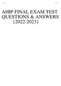 AHIP Final Exam Test Questions and Answers 2022-2023