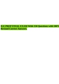 ILE PREP FINAL EXAM With 150 Questions with 100% Revised Correct Answers.