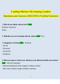 Leading Marines Developing Leaders Questions and Answers (2022/2023) (Verified Answers)