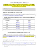 Gizmos Student Exploration: Charles’s Law | Answer Key [100% correct] UPDATED 20222023