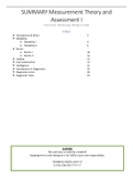 Summary Measurement Theory & Assessment 1, Meten en Diagnostiek 1 (P_BMETDIA_1), 