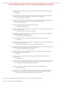 HESI PHARMACOLOGY (QUESTIONS AND ANSWERS) (2022/2023) 1. A healthcare provider prescribes cephalexin monohydrate (Keflex) for a client with a postoperative infection. It is most important for the nurse to assess for what additional drug allergy before adm