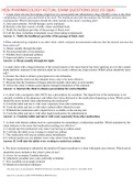 HESI PHARMACOLOGY ACTUAL EXAM QUESTIONS 2022 (55 Q&A). HESI PHARMACOLOGY ACTUAL EXAM QUESTIONS 2022 (55 Q&A) 1. A male client who has been taking a high dose of a nonsteroidal anti-inflammatory drug (NSAID) comes to the clini c complaining of gastric pain