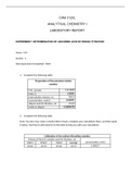 FSU CHM 3120L LAB REPORT ANSWER