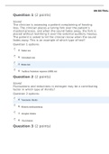 MN 566 Final Exam Questions and Answers- Purdue University Course MN 566 Institution Purdue University MN 566 Final Exam Question 1 (2 points) Saved The clinician is assessing a patient complaining of hearing loss. The clinician places a tuning fork over 