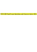 NUR 108 Final Exam Questions and Answers latest 2023. 