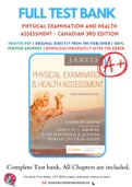 Test Bank for Physical Examination and Health Assessment - Canadian 3rd Edition by Carolyn Jarvis Chapter 1-31 Complete Guide A+