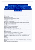 Composites FAA EXAM ALL ANSWERS 100% CORRECT SPRING FALL-2023/24 LATEST GUARANTEED GRADE A+