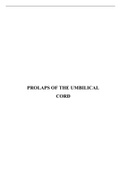 PROLAPS OF THE UMBILICAL CORD