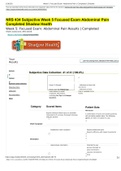 NRS 434 Subjective Week 5 Focused Exam Abdominal Pain Completed Shadow Health