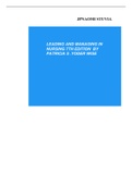 VERIFIED Test Bank For Leading and Managing in Nursing, 8th Edition Questions and Answers by Patricia S. Yoder-Wise, Susan Sportsman Chapter 1-30