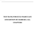 TEST BANK FOR ECGS MADE EASY 6TH EDITION BY BARBARA ALL CHAPTERS.