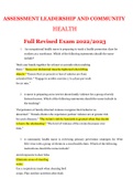  ASSESSMENT LEADERSHIP AND COMMUNITY  HEALTH Full Revised Exam 2022/2023.