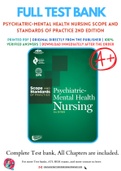 Test Bank for Psychiatric-Mental Health Nursing Scope and Standards of Practice 2nd Edition Chapter 1-16 Complete Guide A+