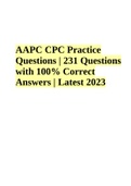 AAPC CPC Practice Questions | 231 Questions with 100% Correct Answers | Latest 2023