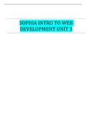 SOPHIA INTRO TO WEB DEVELOPMENT UNIT 3| VERIFIED SOLUTION 