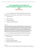 ATI FUNDAMENTALS EXAMS - QUESTIONS AND ANSWERS |LATEST 2022-2023 REVISED EXAM GUIDE{GRADED A+}   1.	A nurse is teaching a patient’s family member about permanent tube feedings at home. Which purpose of patient education is the nurse meeting? a.	Health pro