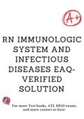 RN Immunologic System and Infectious Diseases EAQ-Verified Solution