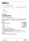 GEOGRAPHY PAPER 2 2023 HUMAN RESOURCE QUESTIONS AND ANSWERS AQA A-LEVEL  