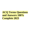 ACQ Terms Questions and Answers 100% Complete 2023