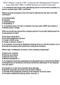 WGU Master's Course C795 - Cybersecurity Management II Tactical Lates 2022/2023 100% Verified-Western Governors University