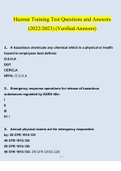 HazMat Training Test Questions and Answers (2023/2024) (Verified Answers)