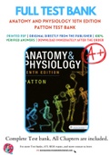 Test Bank for Anatomy & Physiology 10th Edition by Kevin T. Patton Chapter 1-48 Complete Guide