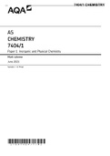 AQA AS CHEMISTRY 7404/1 Paper 1 Inorganic and physical chemistry Mark scheme June 2021