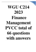 WGU C214 _ 2023 Finance Management PVCC total of 66 questions with answers