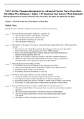 TEST BANK; Pharmacotherapeutics for Advanced Practice Nurse Prescribers, 5th edition Woo Robinson. Chapter 1-55 Questions And Answers With Rationales