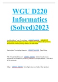 WGU D220 Informatics (Solved)2023