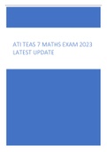 ATI TEAS 7 MATHS EXAM 2023  LATEST UPDATE