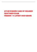 ATI RN NURSING CARE OF CHILDREN  PROCTORED EXAM  VERSION 1-4 LATEST 2023 QBANK