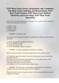 EMT Basic Exam Airway, Respiration, and Ventilation, Emt Basic exam Cardiology and Resuscitation, EMT Basic Exam Trauma, EMT Basic Exam Medical, Obstetrics, and Gynecology, EMT Basic Exam Operations