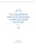 TSI ASSESSMENT PRACTICE (READING) COMPLETE EXAM SOLUTION 2022 2023