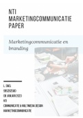 NTI paper Marketingcommunicatie - Nieuw 2023 - Geslaagd cijfer 8 - Voorstel Marketingplan Bezorgbedrijf