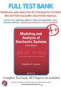 Solutions Manual for Modeling and Analysis of Stochastic Systems 3rd Edition by Vidyadhar G. Kulkarni Chapter 1-10 Complete Guide A+