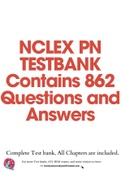 NCLEX PN TESTBANK Contains 862 Questions and Answers