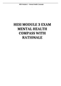 HESI MODULE 3 EXAM MENTAL HEALTH WITH RATIONALE 