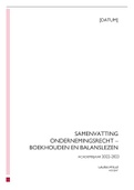 samenvatting ondernemingsrecht - boekhouden en balanslezen (+oefeningen en oplossingen)