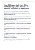 Navy OCS Appendix B;(Navy Officer Candidate Regulations Appendix B - Required Knowledge for Inspections)