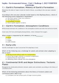 Sophia - Environmental Science - Unit 1 Challenge 2. 2023 PERFECT SCORE  