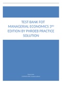      TEST BANK FOT MANAGERIAL ECONOMICS 3RD EDITION BY PHROEB PRACTICE SOLUTION